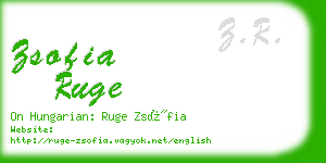 zsofia ruge business card